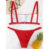 Zaful Bikini крючок Ribled String Bikini набор проволоки свободный низкий талированный плаватель костюм квадратный шеи купальники мягкие твердые купальники T200508