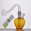 Apple Shape Mini Glazen Olie Brander Bong Roken Waterleidingen met 10mm Mannelijke Glazen Olie Brander Pijp Siliconen Buis voor Roken Accessoires