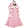 Manteau Lolita Manteau d'hiver long pour femme avec poignets en fourrure et veste de cape, plus la taille sur mesure 201102