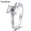 Emerald Cut Gold Engagement Ring 1,8ct 6x8mm Emerald Cut FG Color Diamond 14K White Gold Wedding Ring Y200620