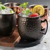 500ML Sanding Moscow Mule Cup Copper Plating 304 Stainless Steel Mug Cocktail Glass Beer Steins 220311