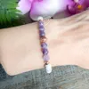 MG1081 Bracciale con diffusore di olio essenziale di ametista da 6 mm Bracciale con pietra lavica naturale Bracciale con pietra preziosa per sollievo dall'ansia Febbraio Birthst247n