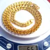 24k 100% Link Not Chain Gold Not 23.6inch Sand Necklace Cuban Real Solid Solid Gold Sequence Two-sided Money