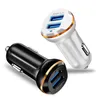 2 porte universali 3.1A Caricatore a doppia auto rapida Caricatore USB Adattatore USB LED Mobile cellulare con scatola di vendita al dettaglio