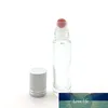 1pcs 10ml Natural Gemstone Roller Ball Bottle Filling Essential Oil Roll On Thick Glass Bottles With Crystal Chips