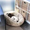Cão gato de pelúcia longa camas calma