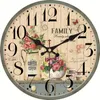 Wanduhren Shabby Chic Potted Plant Flower Home Decor für Küche stille lebende Uhren Accessoires Art Vintage große Uhren1