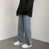 Jeans masculinos Baggy empilhados calças de rua de calça de rua jeans de jeans 90s perna larga perna larga de baixa cintura elástica de ascensão1846