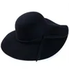 Wide Large Brim Wool Felt Cap Summer Beach Women GIrl Lady Travel Floppy Beach Sun Hat Foldable Black Red Camel1287G