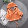 ビビコーラガールズジャケット秋の春の子供の女の子のフード付きコート花刺繍子供の上着服Lj200828
