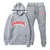 패션 브랜드 Backwoods 남자 세트 양털 까마귀 바지 두꺼운 따뜻한 Tracksuit 스포츠 후드 트랙 정장 남성 Sweatsuit Tracksuit 220113