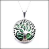 Pendentif Colliers Pendentifs Bijoux Pierre Gemme Ronde Naturelle Arbre De Vie Quartz Cristal Blanc Lapis Lazi Oeil De Tigre Opale Neklace Drop Delive