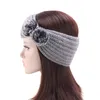 Winter Ear Cieplej Rabbit Pompom Headhand Kobiety Moda Dzianiny Zespół Włosów Elastyczna Headwrap Szeroki Szydełkowy Turban Włosy Akcesoria