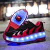 RISRICH Enfants LED chaussures à roulettes de charge usb incandescent allument des baskets lumineuses avec des roues enfants chaussures de patin à roulettes pour garçon filles LJ201027