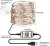 Stringhe Luci natalizie Decorazioni 2M 5M 10M 20M Filo di rame Ghirlanda di luce fatata Stringa controllata da app Bluetooth intelligente