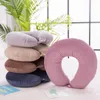 Oreiller de voyage en forme de U pour accessoires de cou gonflables d'avion 8 couleurs oreillers confortables pour dormir cadeaux textiles à la maison LLA11164