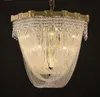 Włoski Luksusowy Tassel Design Żyrandole LED Mosiądz Wiszące światła do żywej jadalni Loft Villa Crystal Złote Światła wewnętrzne