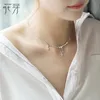 Thaya Original Design Chute Pluie Blessure S925 Collier En Argent Sterling Simple Collier Ras Du Cou Femme Bijoux Cadeau pour Femmes Q0531