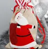 Weihnachtsgeschenktüten, Weihnachtsmann-Säcke, Kordelzug, Süßigkeiten-Party, weihnachtliche bedruckte Tasche, 18 Designs, lose auf Lager WY862