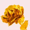 24K Foil Plated Gold Rose Flower Room Decor Dura per sempre Amore Decorazioni di nozze Amante Creativo Regalo per la mamma / San Valentino Consegna gratuita