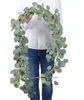 Dense Leaf Artificial Eucalyptus Garland Faux Silk Leaves Vines Handmade Garland Greenery Wedding Backdrop Arch Wall Decoration EWF2588