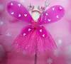 Set di ali di farfalla LED per ragazza con gonna tutu Bacchetta magica Fascia per capelli Fata Principessa Light Up Party Costume di carnevale puntelli SN2213