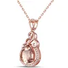 Water drop rose gold chain Necklace women diamond necklaces wedding jewelry gift will and sandy