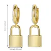 Dangle & Chandelier Huggie Padlock Earrings Gold Silver Color Female 925 Sterling Key Lock Drop For Women Men Ear Piercing Jewelry1