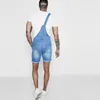 Fashionable men's rompers Jeans jumpsuit suspender denim pink gray blue summer wide leg Overalls jumpsuits Pants Trousers hig238d