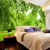 Dropship personalizzato Living Room Poster Wallpaper Green Forest TV Wall Background Warm Pastorale Paesaggio Pittura murale Wallpaper