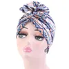 Beanie/Skull Caps Fashion Flower Printed Ladies Turban Hat Boho Ethnic Muslim Beanie Women Knot Twist India Female Head Wrap1