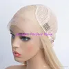 24inch #613 Lace Front Wig 150 ٪ Virgin remy شعر طفل حريري مستقيم أعلى جودة مقاومة للحرارة ضوء الشعر الطويل أشقر للنساء السود