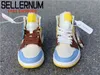 1 أحذية منتصف SE خوف Maison Chateau Rouge Retro Pale Vanilla Cinnamon Blue Yellow Men Outdoor Shoes