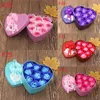 7 Style Creative Soap Rose Flower bear heart shaped iron box simulation Soaps flowers Valentines Day wedding flowers Gift box T9I001090