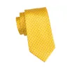 Hitie Gold Silk Tie 2021 Designer Yellow Dots علاقات كبيرة للرجال