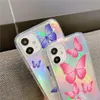 iPhone 12のファッションの柔らかいTPUの柔らかいTPUのXr 8 7のための吹き付けの蝶の蝶印刷電話のケース
