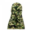 Miltary Camuflagem Seda Durag Quente Novo Premium Premium 360 Ondas Long Tail Silky Durags Hiphop Caps para homens e mulheres de alta qualidade 86rol