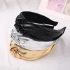 New Fashion Women Hair Accessories Shining Leather Headband Center Knot Classic Hairband Adult Soft Headwear