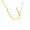 100pcs mulheres moda moda lateralmente o nome de letra A-Z personalizada pingente de colar de aço inoxidável de prata de ouro inicial para mulheres, melhor presente