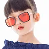 Gafas de sol infantiles para niños Niños metálicas cuadradas Gafas de sol chicas Steampunk Gafas Niños Sombras