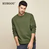 KUEGOU algodón 2020 otoño impresiones Ejército de la camiseta de los hombres verdes de moda japonesa Streetwear Hip Hop: Hombre Ropa de marca Top 1291