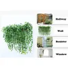 10 Stück grüne künstliche gefälschte hängende Rebenpflanze Blätter Laub Blumengirlande Hausgarten Wandbehang Dekoration