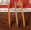 Metal ballpoint pen slender rotation copper desk spot hotel business office advertising pens Widely used