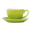 220ML Ceramic Coffee Cups Latte Cappuccino Cups Afternoon Tea Mug with Saucer Birthday Coffee Mug Set HHA3428