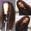 HD Full Lace Wigs Orange Lace Front Wig Blonde Curly Human Hair Wigs Brazilian Virgin Hair Afro Kinky Curly Wig With Baby