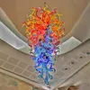 Lamps Modern Mouth Blown Glass Chandeliers Lights Multi Color 24 by 52 Inches Led Hanging Pendant Lighting for Hotel House Decoration Living Room