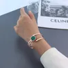 Bangle Trendy Charm Double Band Armbanden Armbanden voor Dames Mode Roestvrijstalen Emerald Gestreepte Acryl 3 Kleur Armband