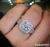 Anéis de casamento das mulheres moda prata quadrado pedras preciosas anéis de noivado jóias anel de diamante simulado