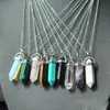 Necklace Jewelry Cheap Healing Crystals Amethyst Rose Quartz Bead Chakra Healing Point Women Men Natural Stone Pendants Leather Necklaces