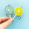 Lemon Orange Lollipop Key Chain Car Pendant Resin Accessories Gift Wholesale Simulation Fruit Keychain Small Pendant Jewelry